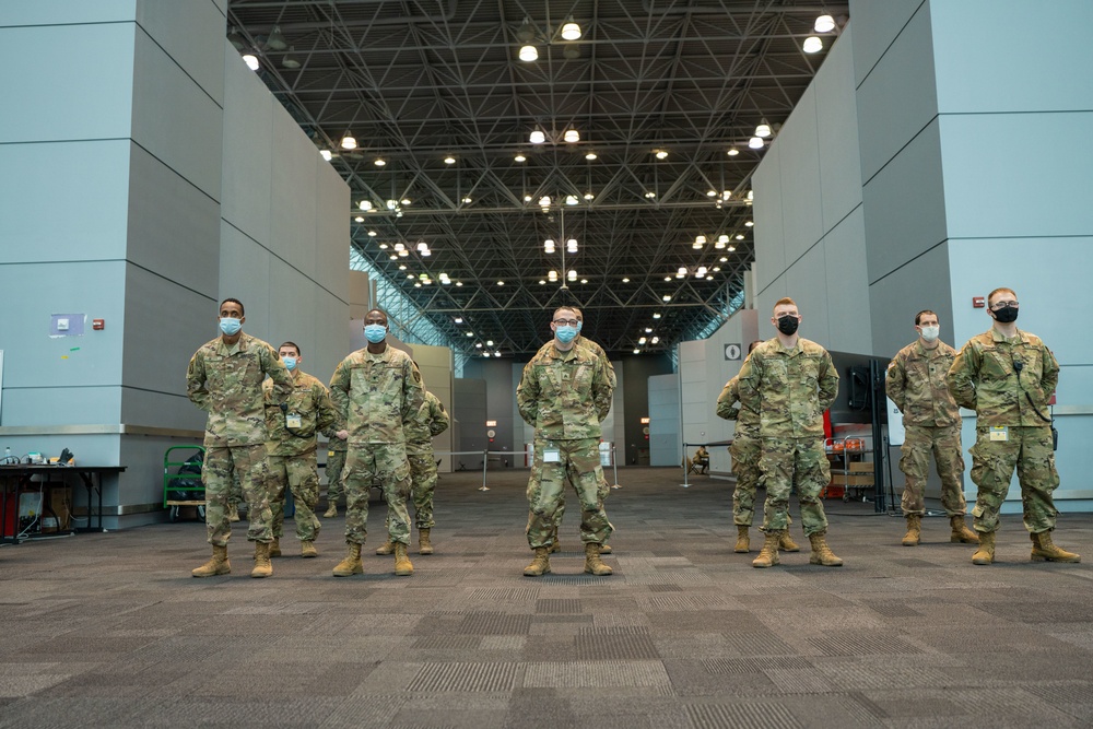 NY National Guard Soldiers promoted at Javits NY Vaccination Site (18 March 2021)