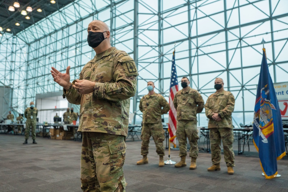 NY National Guard Soldiers promoted at Javits NY Vaccination Site (18 March 2021)