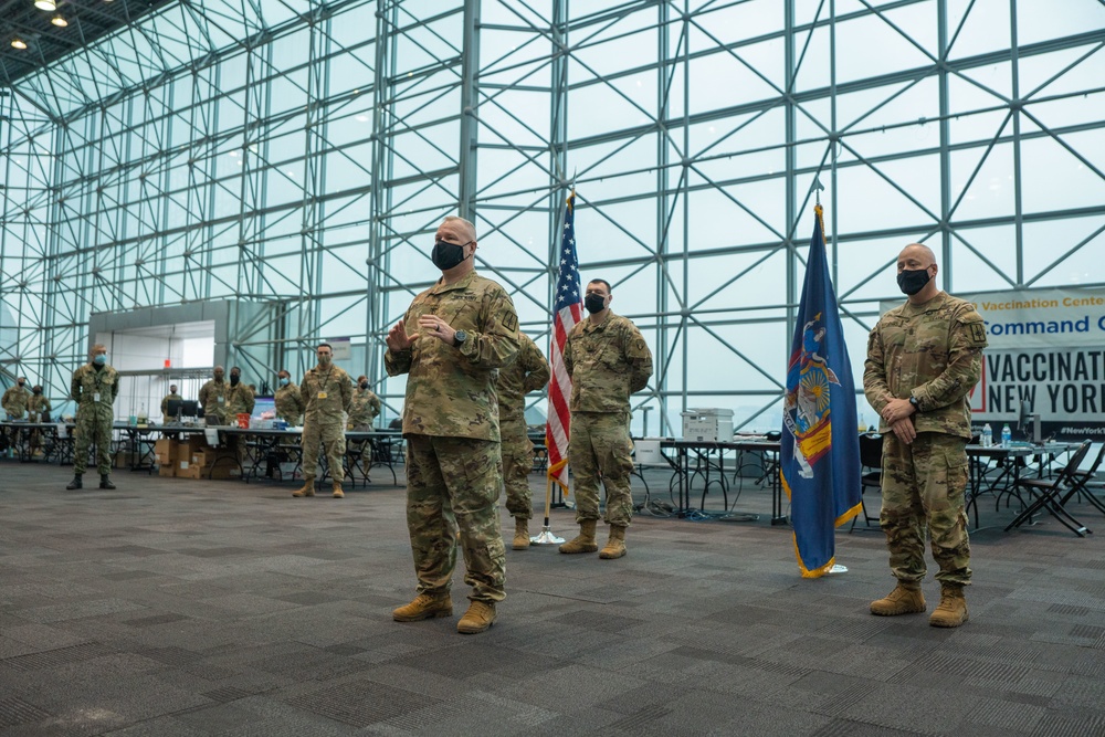 NY National Guard Soldiers promoted at Javits NY Vaccination Site (18 March 2021)