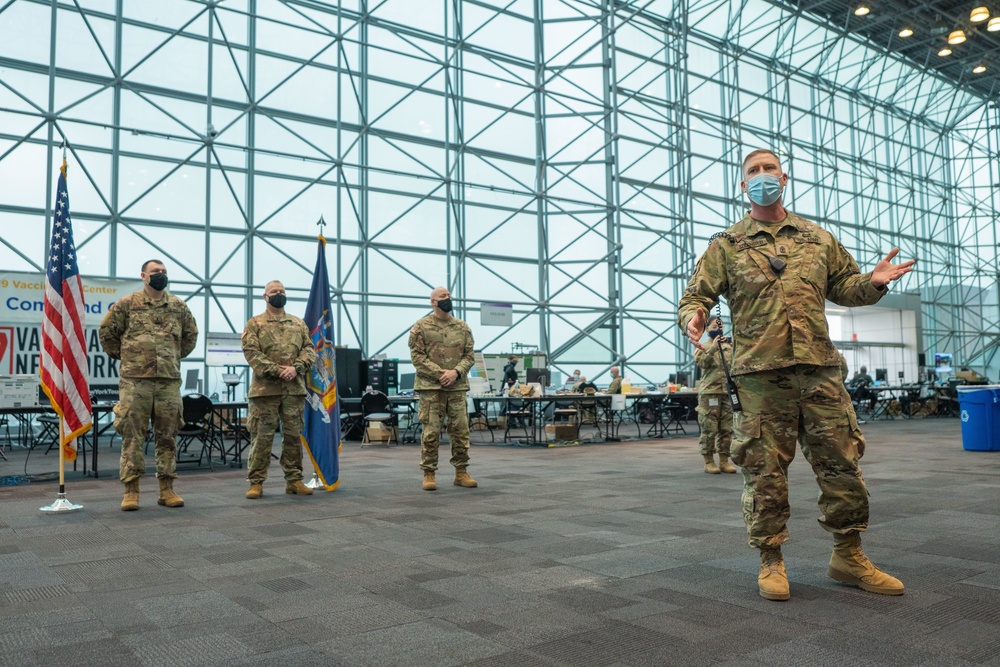 NY National Guard Soldiers promoted at Javits NY Vaccination Site (18 March 2021)