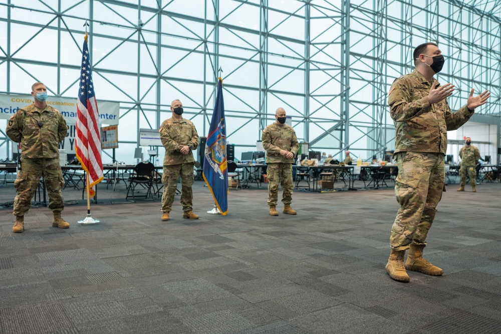 NY National Guard Soldiers promoted at Javits NY Vaccination Site (18 March 2021)