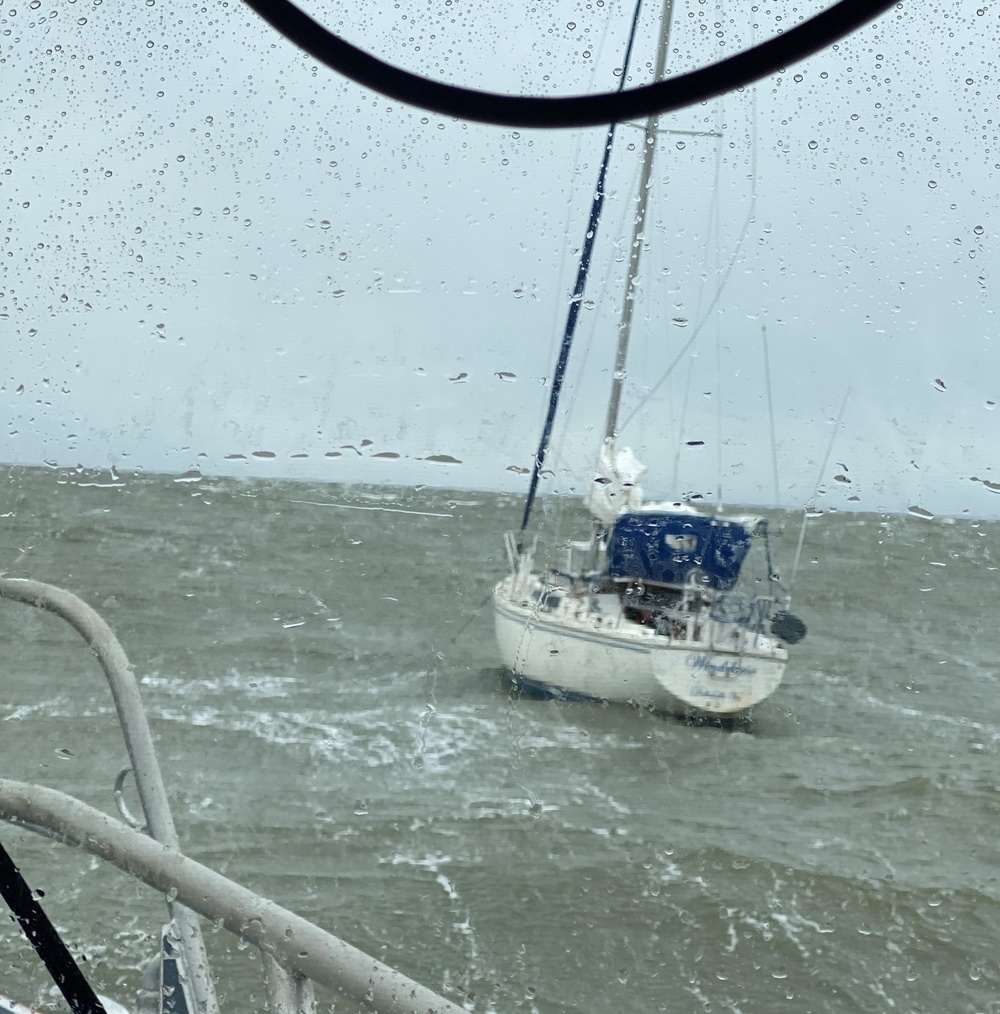 Coast Guard Station Cape Charles rescues man from sailboat during severe weather