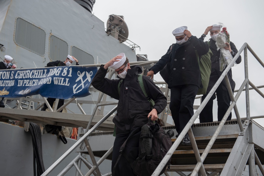 Winston S. Churchill Returns to Homeport after Deployment to U.S. 5th and 6th Fleet