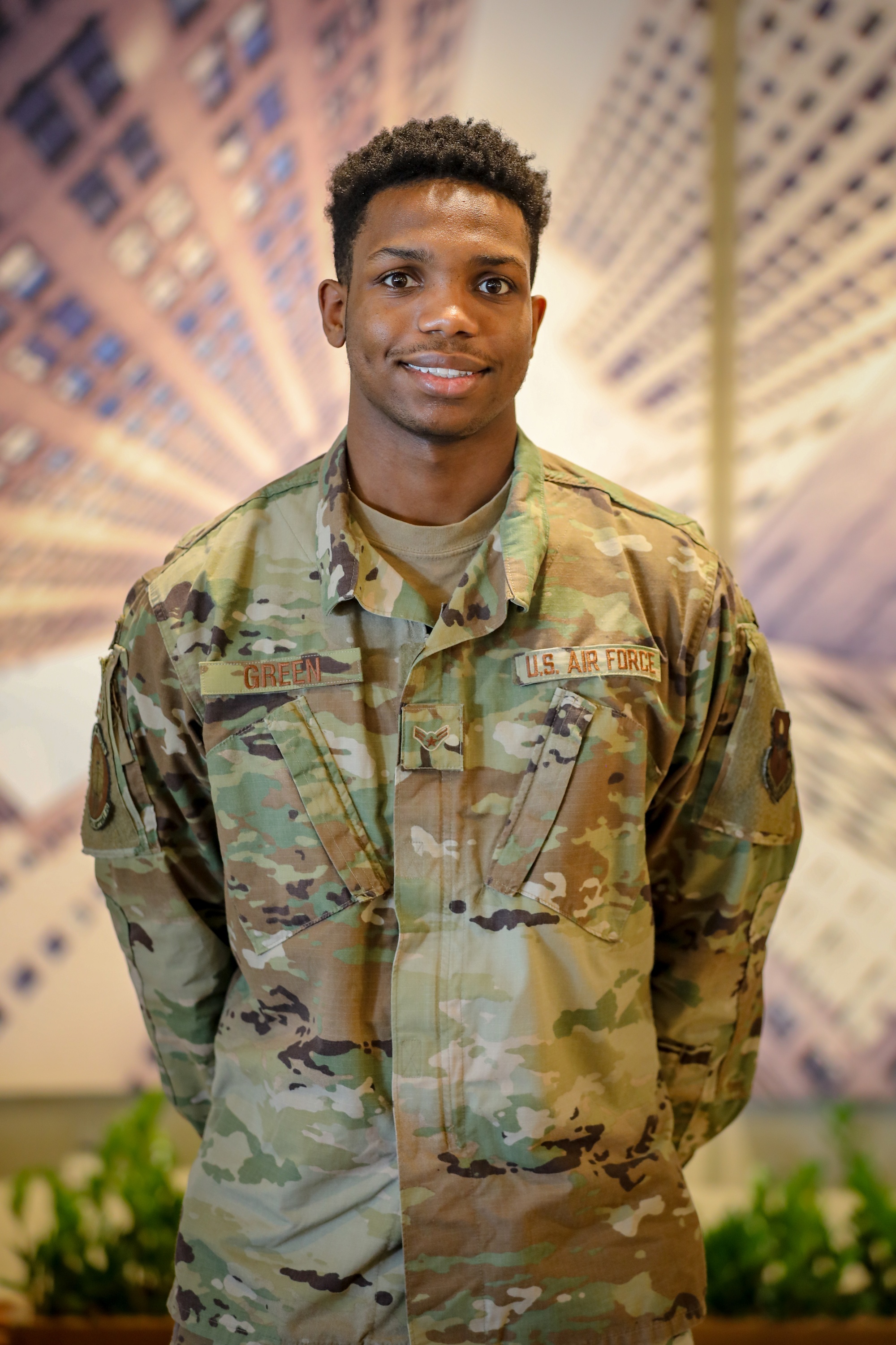 DVIDS - Images - U.S. Air Force Airman 1st Class Deseandre Green describes  his role at the Ford Field Community Vaccination Center [Image 5 of 5]