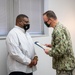 MA1 Damon Harris end-of-tour award ceremony; Civilian length-of-service award ceremony