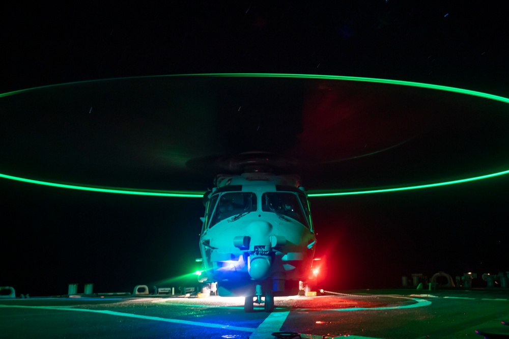 USS Laboon Conducts Flight Operations with CVN Charles de Gaulle