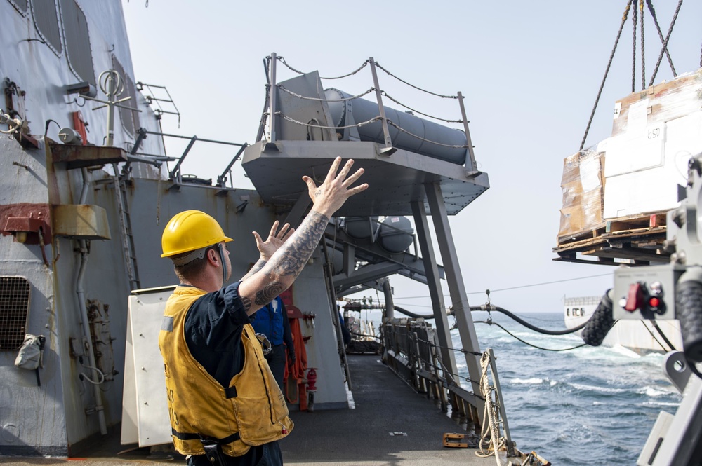 USS Laboon Conducts Flight Operations with CVN Charles de Gaulle