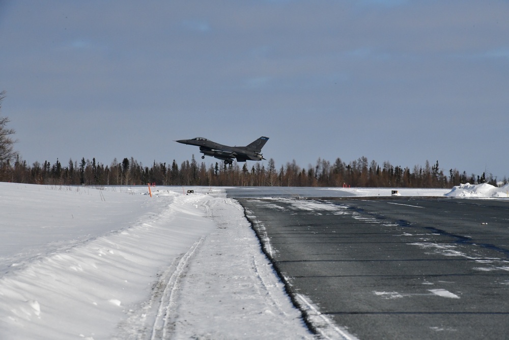 148th Fighter Wing F-16s arrive in Yellowknife, Canada for participation in Arctic Air Defense Exercise AMALGAM DART