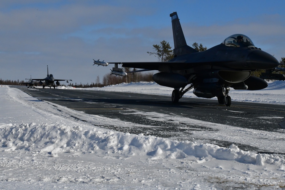 148th Fighter Wing F-16s arrive in Yellowknife, Canada for participation in Arctic Air Defense Exercise AMALGAM DART