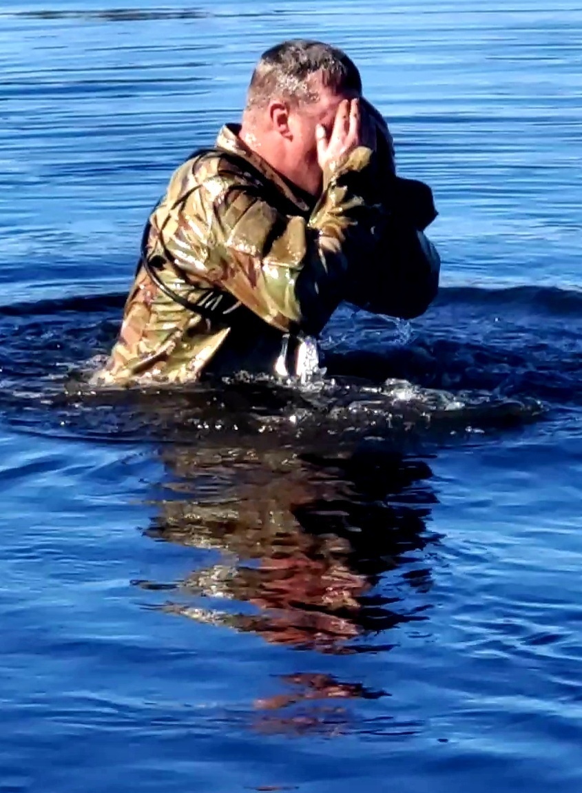 Cold-water immersion training for CWOC at Fort McCoy