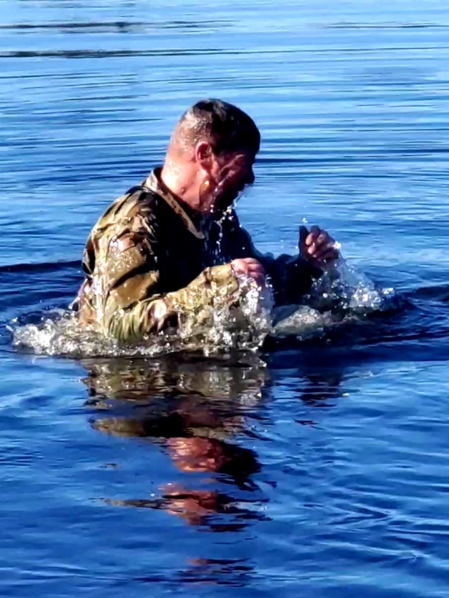 Cold-water immersion training for CWOC at Fort McCoy
