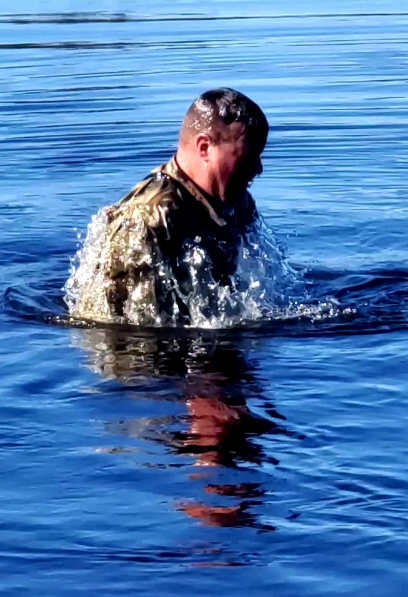 Cold-water immersion training for CWOC at Fort McCoy