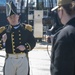 Commander John Benda, commanding officer of USS Constitution, conducts a live tour about the Navy’s first enlisted female Loretta Walsh