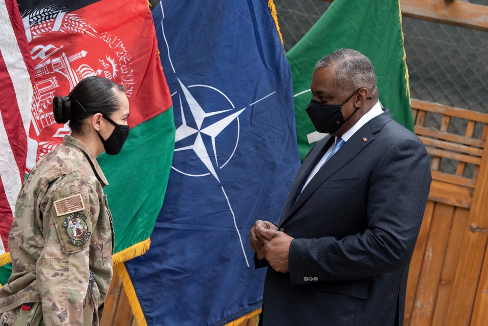 Secretary Austin Greets Troops in Afghanistan