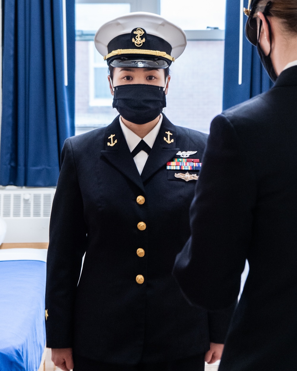 210318-N-TE695-0007 NEWPORT, R.I. (March 18, 2021) Naval Science Institute Seaman-to-Admiral (NSI/STA21) class 21010 conduct uniform inspections