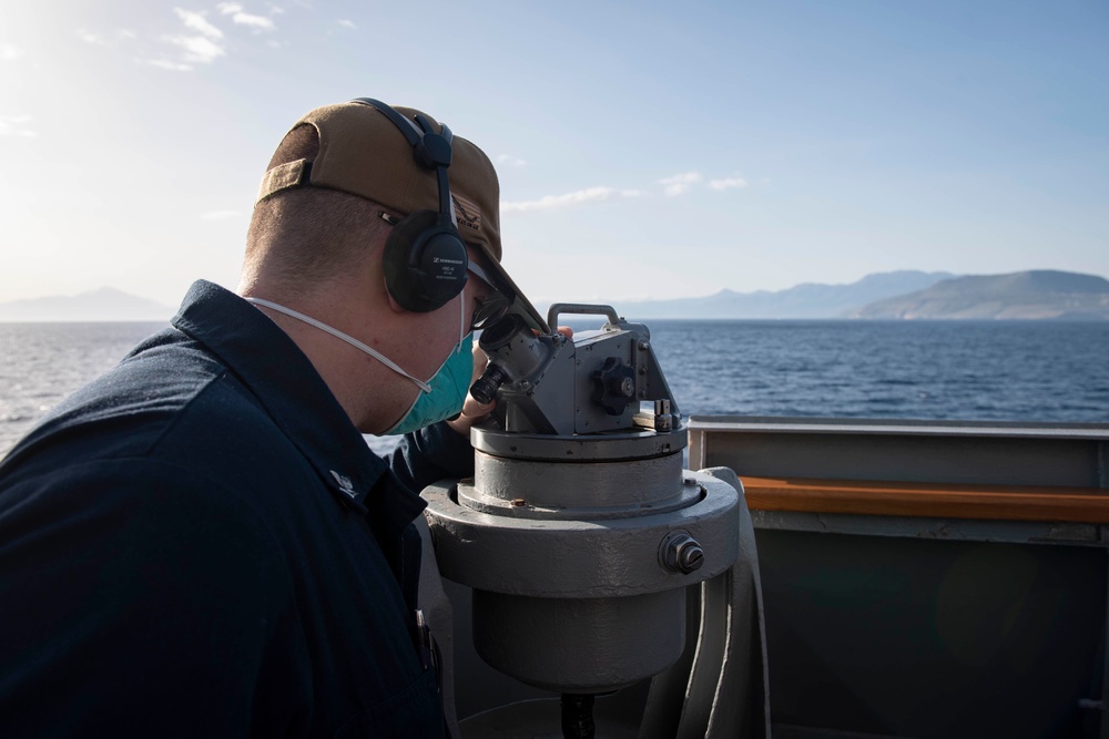 Mitscher Arrives in Souda Bay, Greece