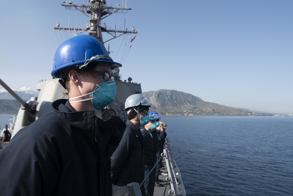 Mitscher Arrives in Souda Bay, Greece