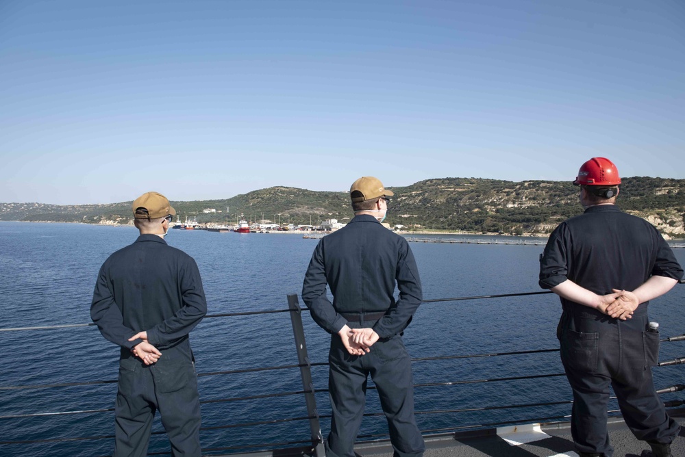 Mitscher Arrives in Souda Bay, Greece
