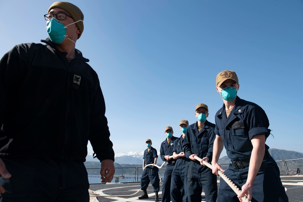 Mitscher Arrives in Souda Bay, Greece