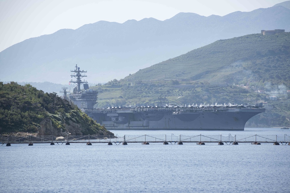 Mitscher Arrives in Souda Bay, Greece