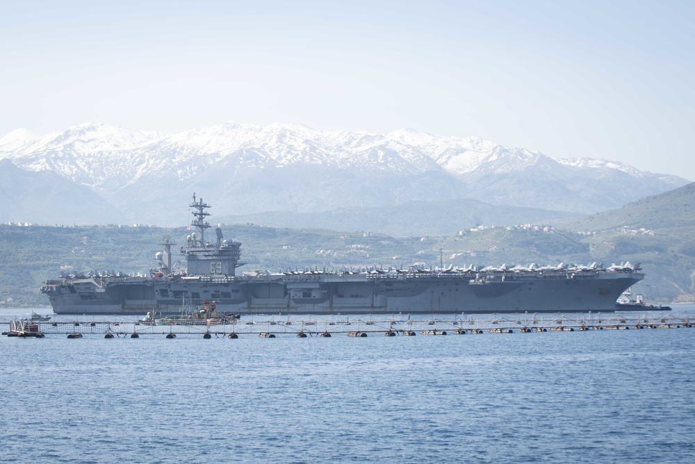 Mitscher Arrives in Souda Bay, Greece