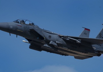 333rd Fighter Squadron F-15E Strike Eagle Aircrew members take off