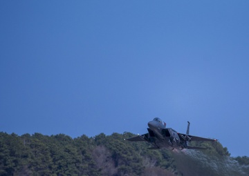 333rd Fighter Squadron F-15E Strike Eagle Aircrew members take off