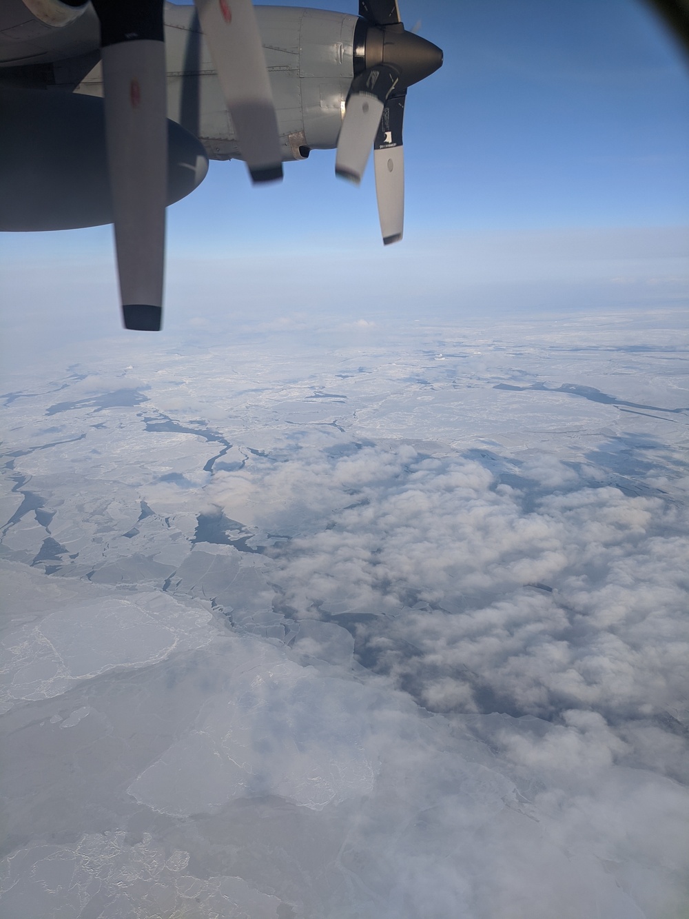 Minnesota Air National Guard C-130 Hercules flies over Greenland for participation in Arctic Air Defense Exercise AMALGAM DART