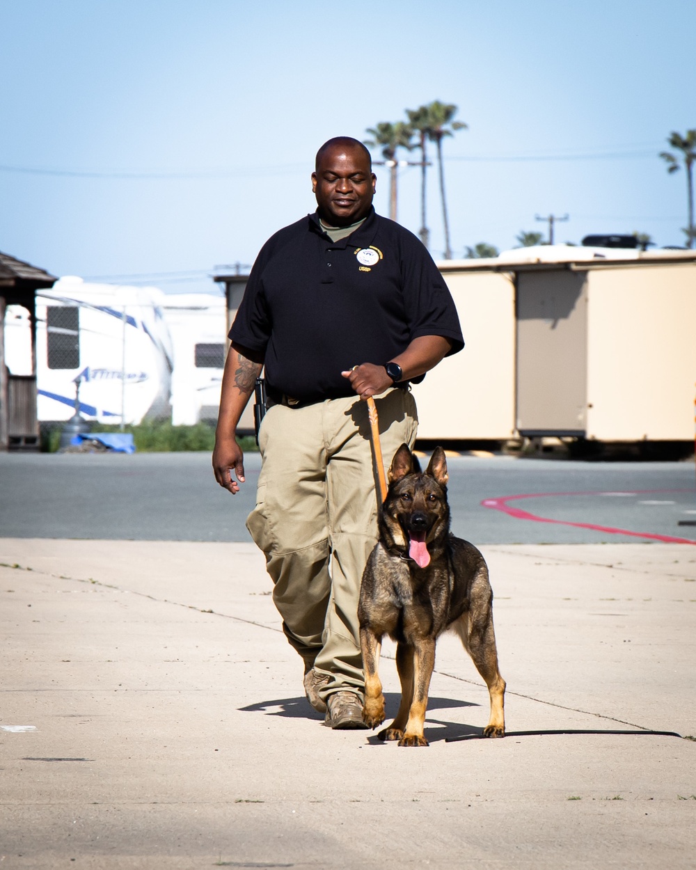 U.S. Customs and Border Protection Patrol K-9 Agents conduct narcotics detection training hosted by Maritime Expeditionary Security Group (MESG) 1 Training Evaluation Unit.