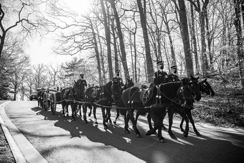 Modified Military Funeral Honors with Funeral Escort are Conducted for U.S. Air Force. Lt. Col. Bruce Burns in Section 82