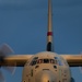 C130J Hercules crew debark at sunset
