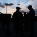 C130J Hercules crew debark at sunset
