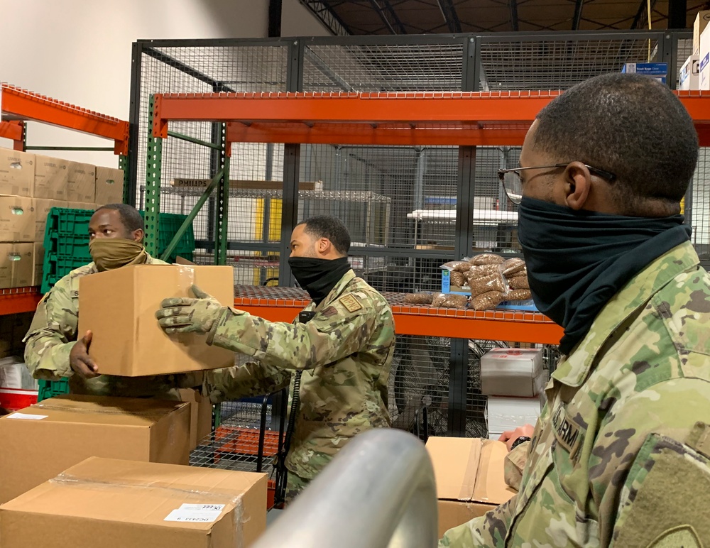 Soldiers and Airmen Assemble Care Packages