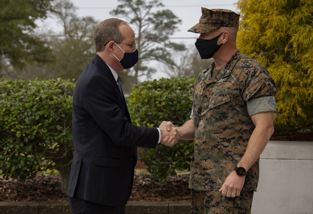 Congressman Gregory F. Murphy visits MCB Camp Lejeune for G-36 updates