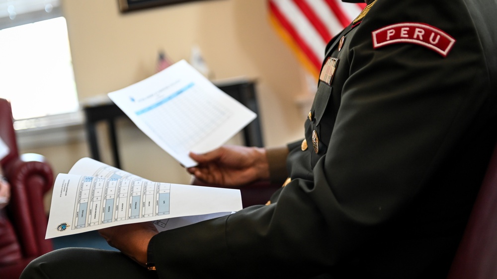 Peruvian Army Brig. Gen. Cristian García Rodríguez, Deputy Defense Visits the IADC