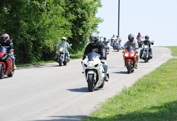 Motorcycle riders at Fort Knox