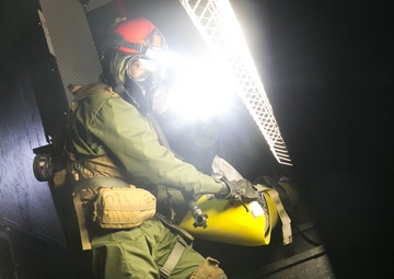 U.S. Marines and Sailors with Chemical Biological Incident Response Force (CBIRF) participate in the final training event during CBIRF Basic Operations Course (CBOC)
