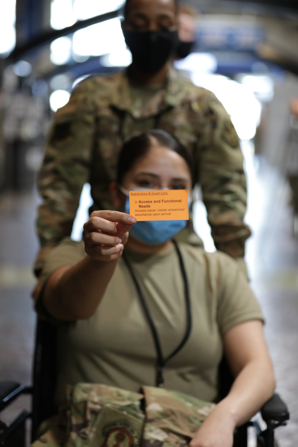 U.S. Air Force Airmen conduct dry run of vaccination operation at Ford Field CVC