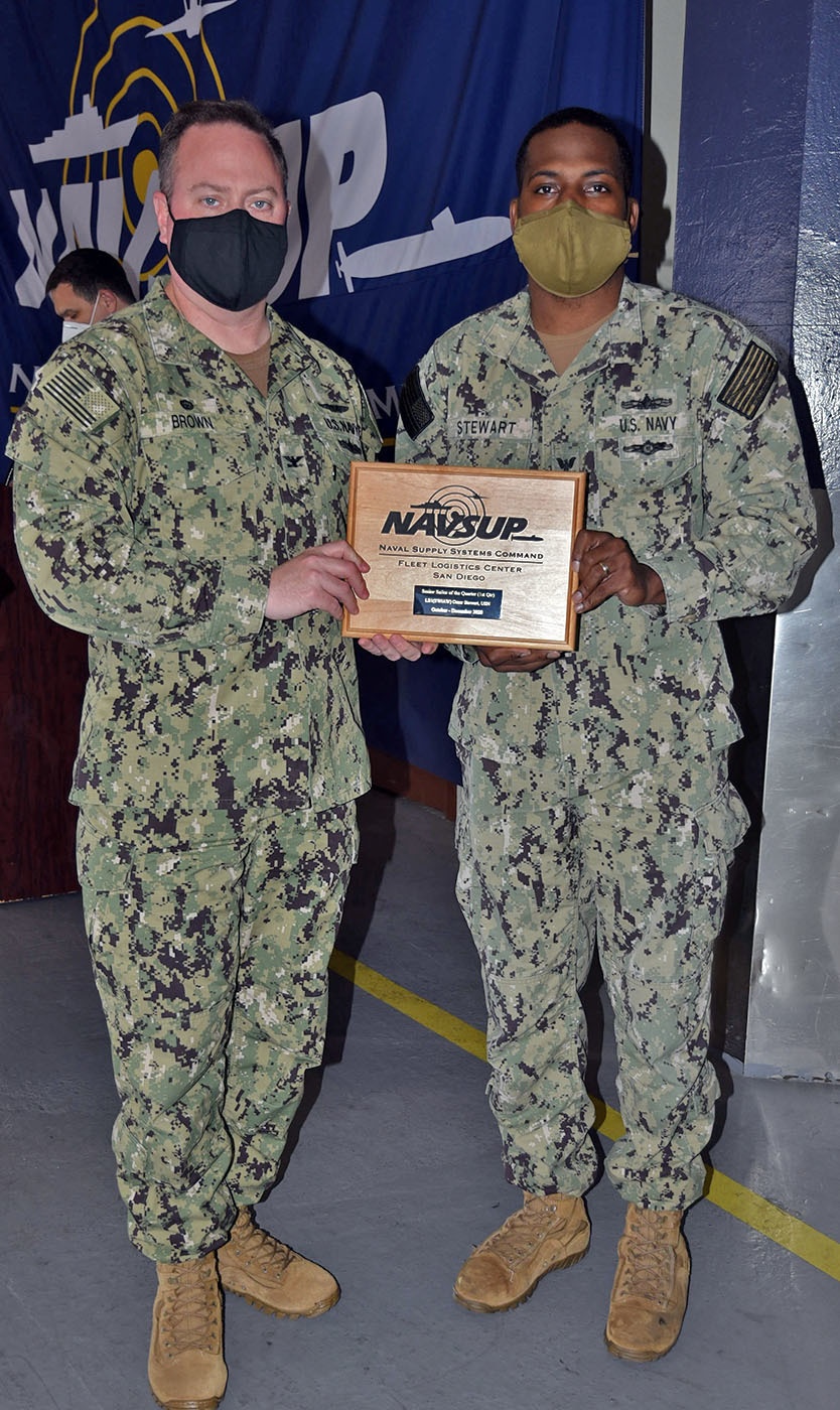 NAVSUP FLC San Diego Commanding Officer awards Sailors of the Quarter