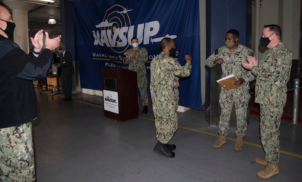 NAVSUP FLC San Diego Commanding Officer awards Sailors of the Quarter