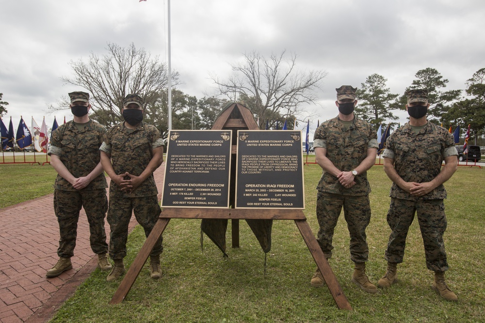 II MEF honors fallen Marines from OIF and OEF with plaque dedication ceremony