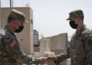 U.S. Transportation Command commander recognizes 386 AEW Airmen