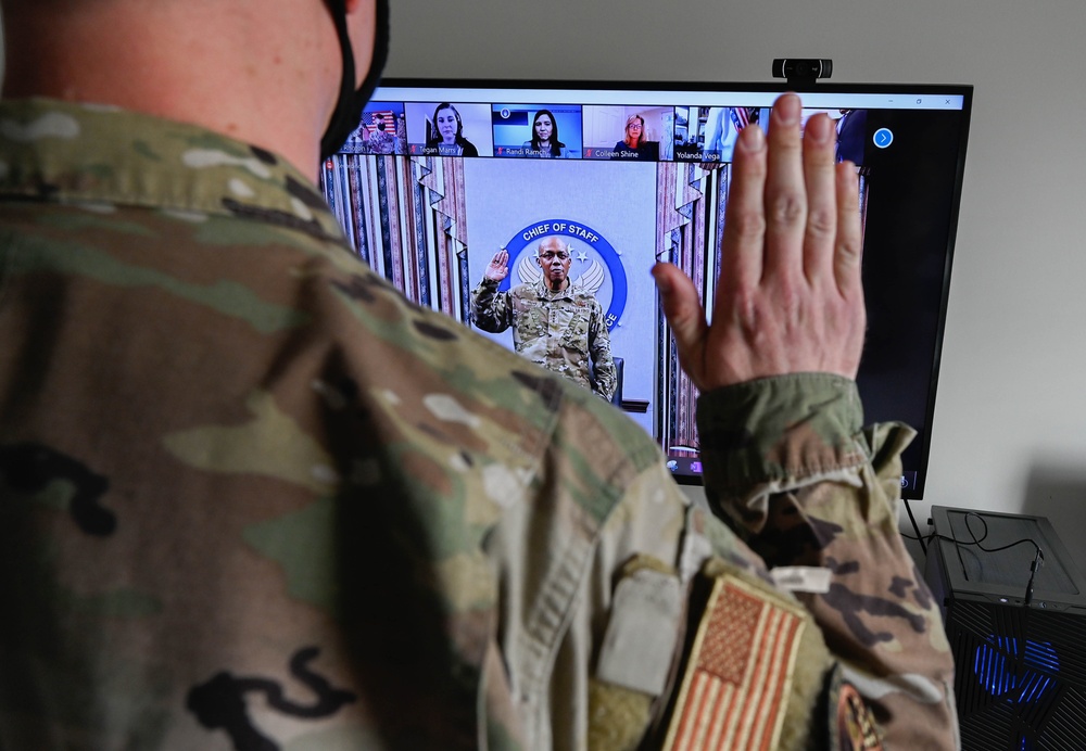 General Brown Officiates SSgt. David Rhoton’s Reenlistment