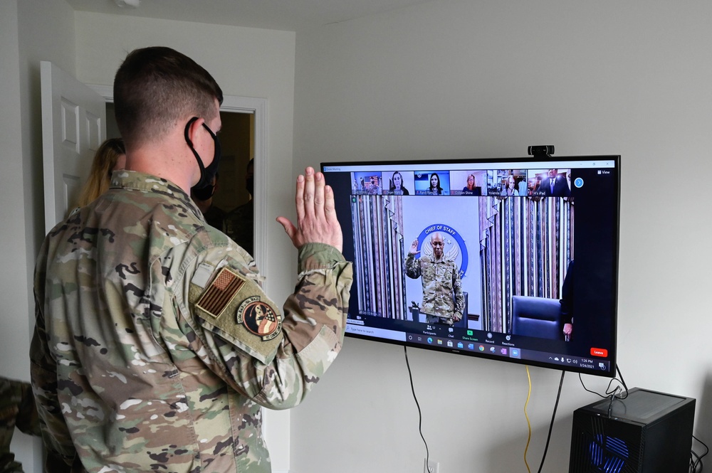 General Brown Officiates SSgt. David Rhoton’s Reenlistment