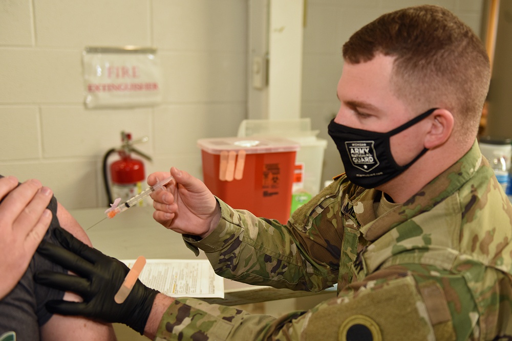 Michigan’s Task Force North Administers the COVID-19 Vaccine at Selfridge Air National Guard Base
