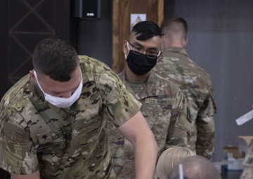 130th FAB Medics administer the COVID-19 vaccine at JTC in Jordan
