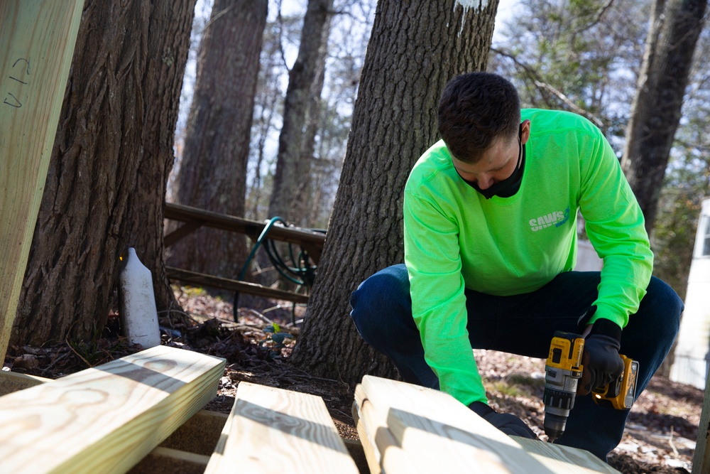 Volunteers Build Ramp for Senior Citizen