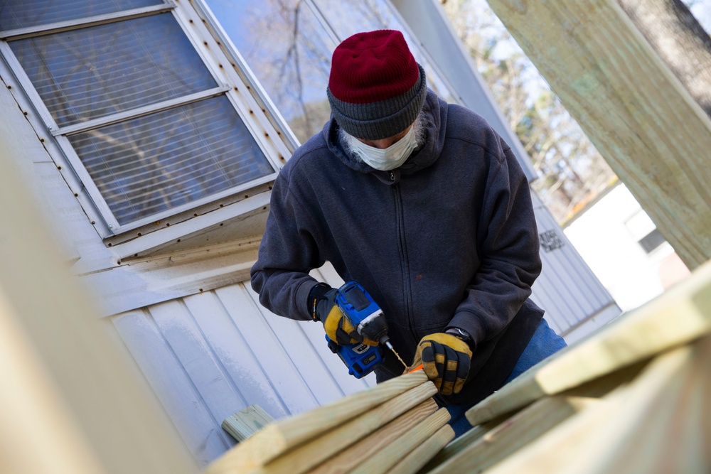 Volunteers Build Ramp for Senior Citizen