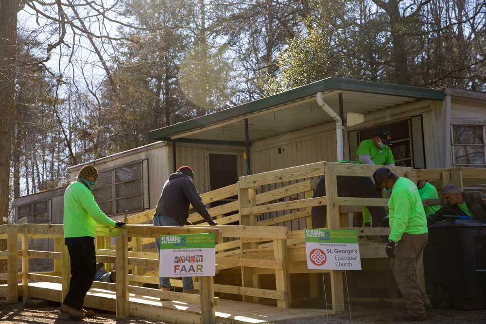 Volunteers Build Ramp for Senior Citizen