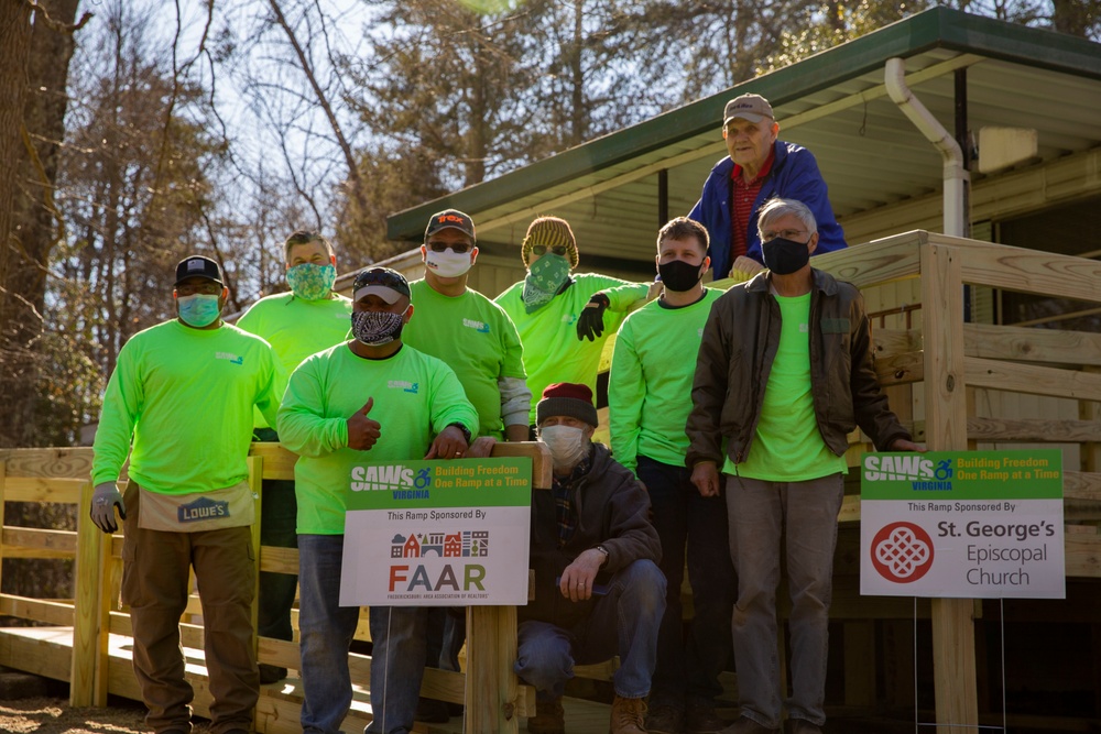 Volunteers Build Ramp for Senior Citizen